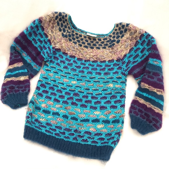 COPY - VTG COLLEEN TOLAND handmade knit & crochet sweater - Picture 1 of 16